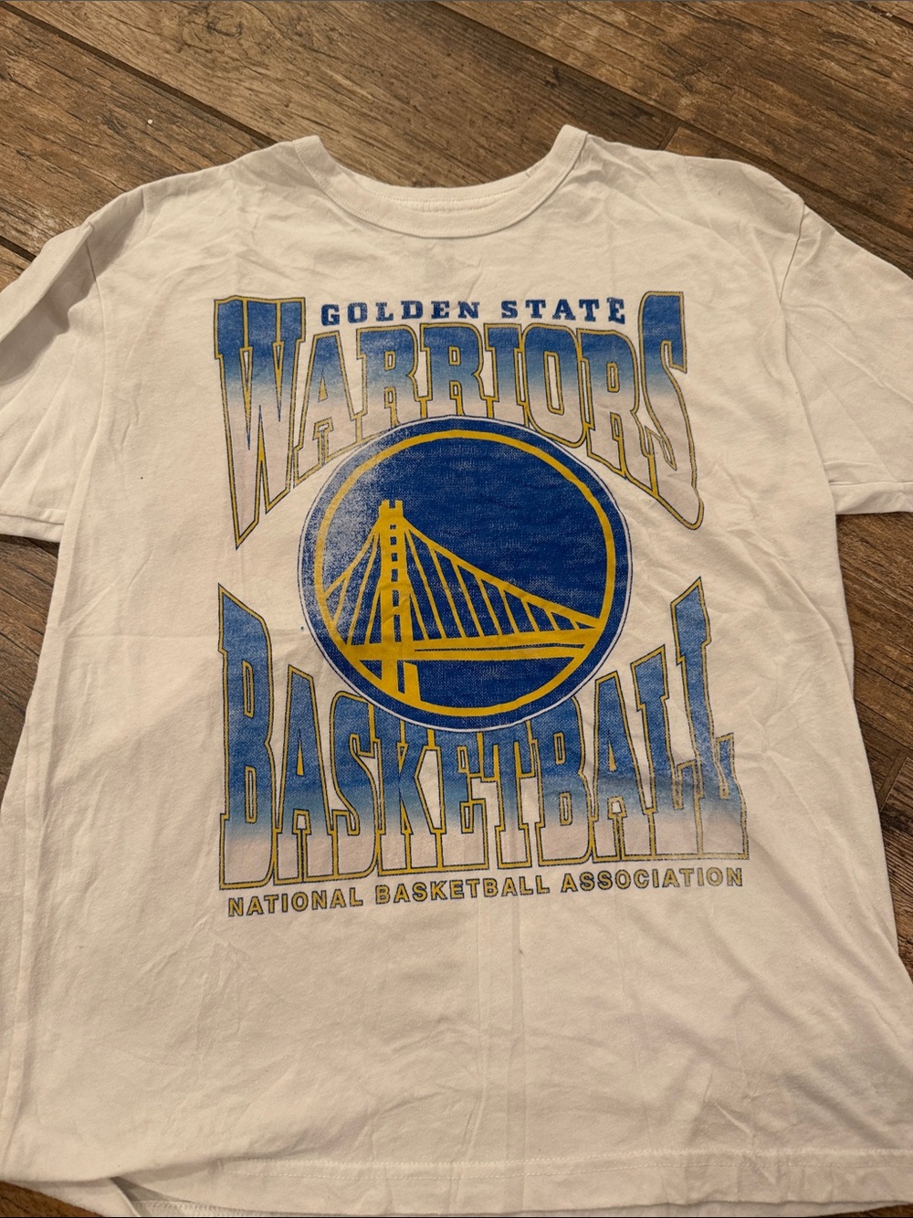 NBA White Tee with Navy Logo Print